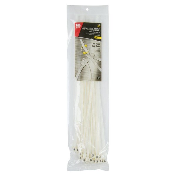 Power Products Cable Tie, 14 in L, Natural, Nylon 6/6, 50 lb Strength 3556982 - main